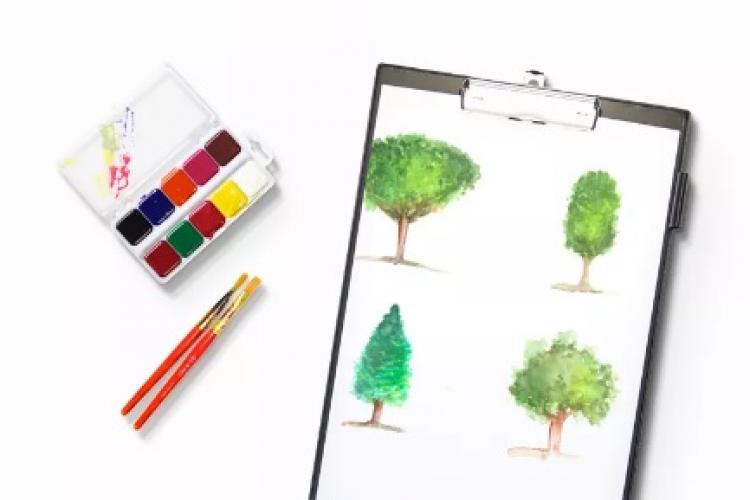 Как рисовать деревья акварелью пошагово: часть 2